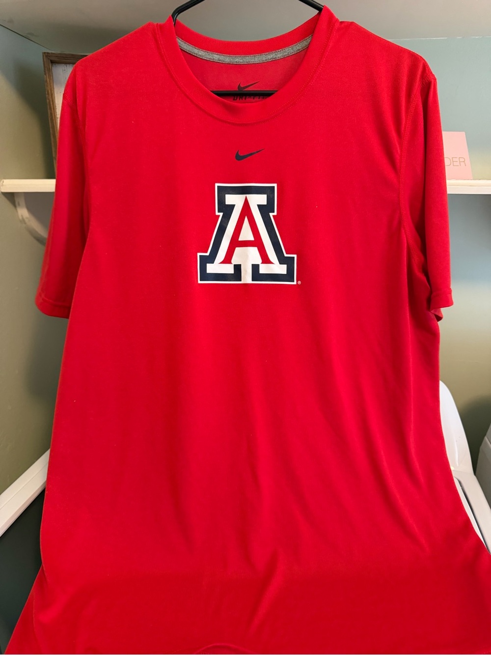Nike Red Arizona 'A' Logo Short Sleeve Performance Shirt Men’s